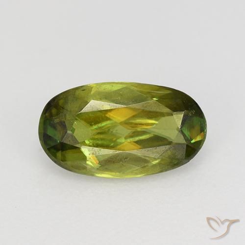 0.71ct 天然 ミディアムグリーン スフェーン, 楕円形, VS-SI