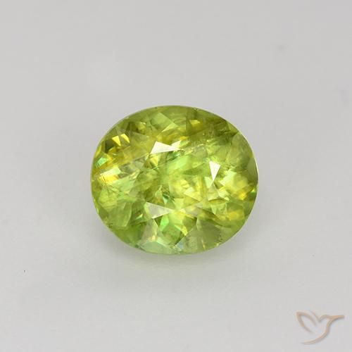 1.22ct 天然 明るいレモンイエロー スフェーン, 楕円形, VS-SI