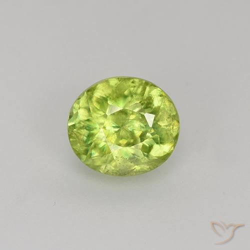 1.00ct 天然 ライトイエロー スフェーン, 楕円形, VS-SI