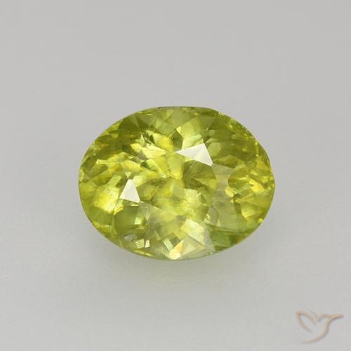 1.18ct 天然 レモンイエロー スフェーン, 楕円形, VS-SI