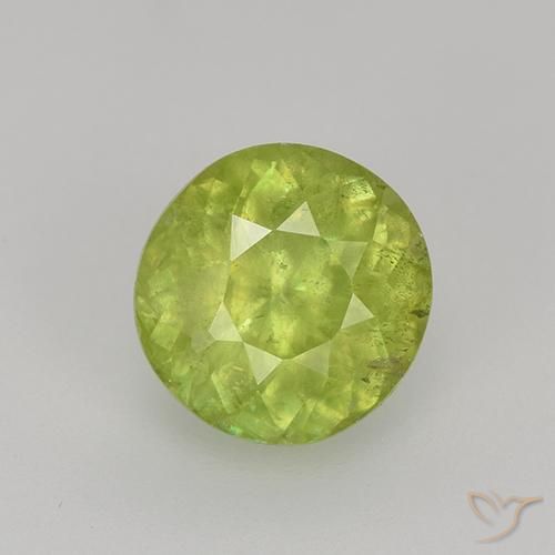 1.32ct 天然 ライトイエロー スフェーン, ラウンド, VS-SI