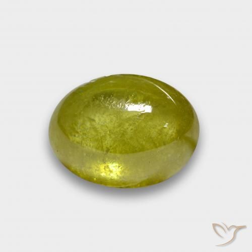 3.47ct 天然 パイナップルイエロー スフェーン, 楕円形, 半透明