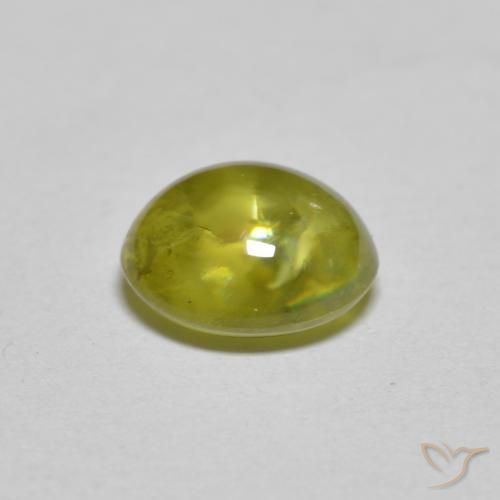 1.57カラットの天然Medium Light Greenスフェーン、楕円形、透明