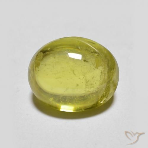 2.49ct 天然 ウォームアーシーグリーン スフェーン, 楕円形, 透明
