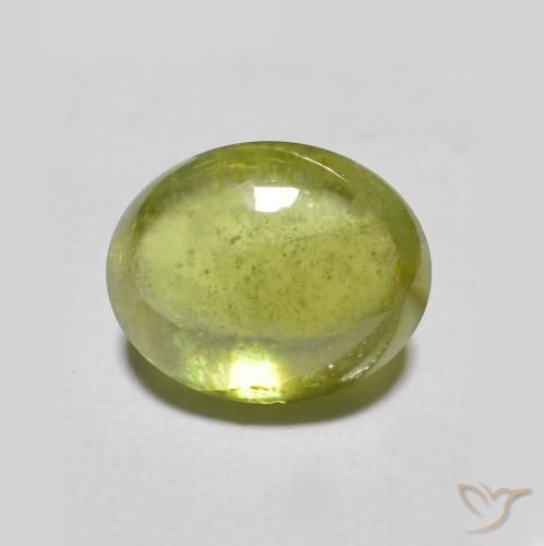 2.07ct 天然 薄いアーシーグリーン スフェーン, 楕円形, 半透明