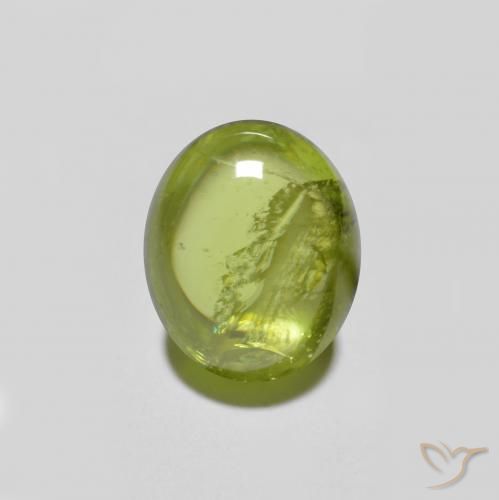1.59カラットの天然鮮やかな緑スフェーン（7.5×6 mm・オーバルカット）