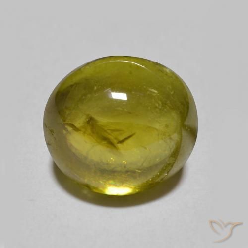 3.33ct 天然 アーシーグリーン スフェーン, 楕円形, 半透明