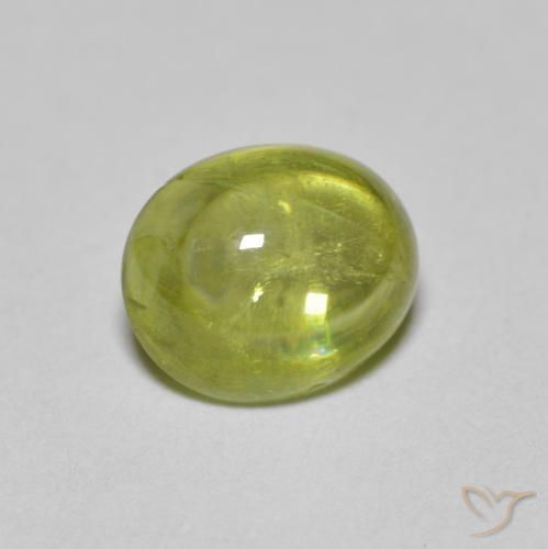1.63カラットの天然Medium Light Greenスフェーン、楕円形、透明