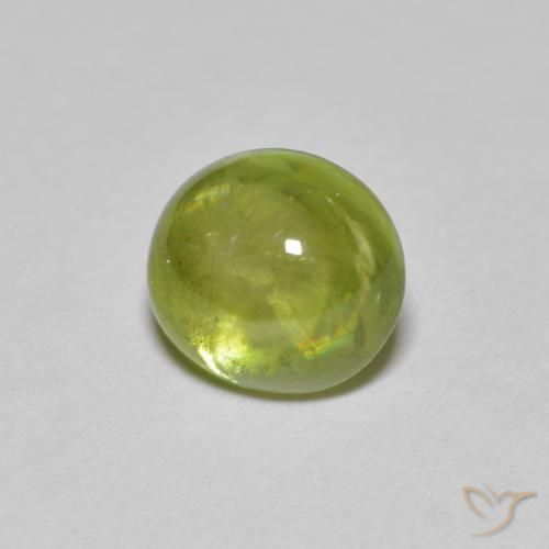 1.55カラットの天然Medium Light Greenスフェーン、楕円形、透明