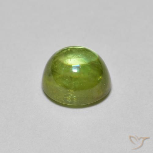 1.46カラットの天然Medium Light Greenスフェーン、楕円形、透明