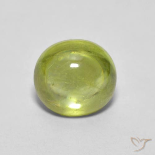 1.25ct 天然 薄いアーシーグリーン スフェーン, 楕円形, 透明