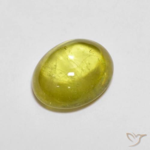 2.21カラットの天然Pineapple yellowスフェーン、楕円形、透明