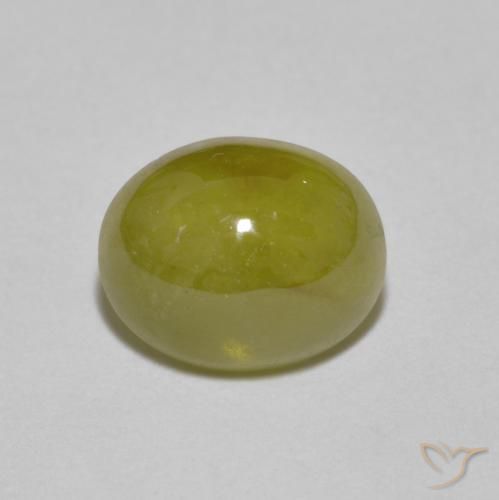 2.89ct 天然 黄みがかったグリーン スフェーン, 楕円形, 半透明