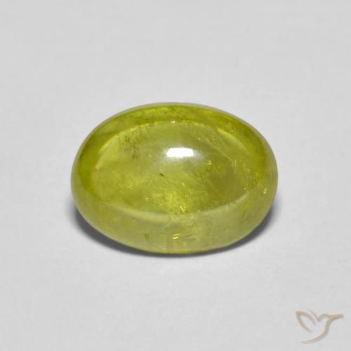 2.06ct 天然 ウォームアーシーグリーン スフェーン, 楕円形, 透明