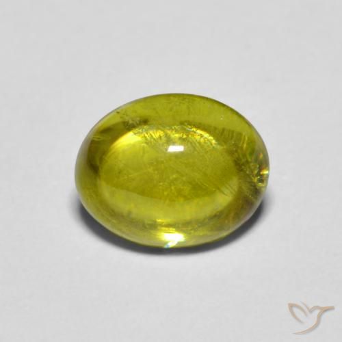1.63ct 天然 黄みがかったグリーン スフェーン, 楕円形, 透明