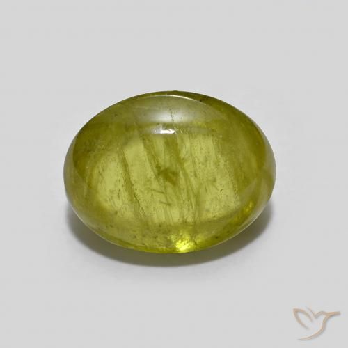 2.84ct 天然 ウォームアーシーグリーン スフェーン, 楕円形, 透明