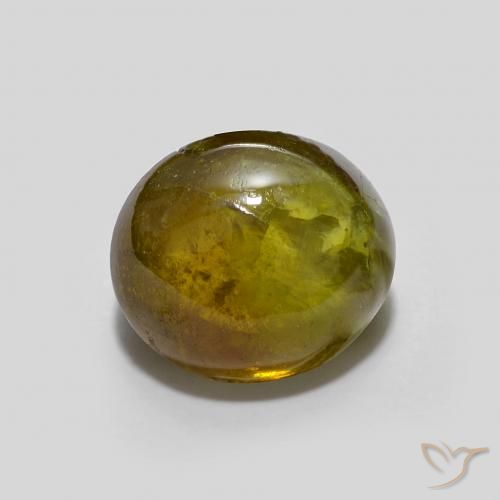 2.57ct 天然 ウォームグリーン スフェーン, 楕円形, 半透明