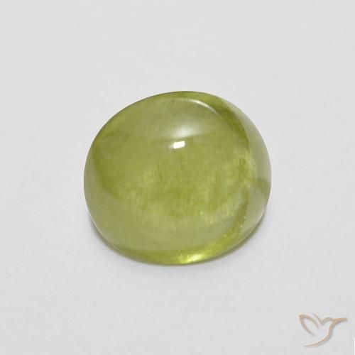 1.66ct 天然 オリーブグリーン スフェーン, 楕円形, 半透明