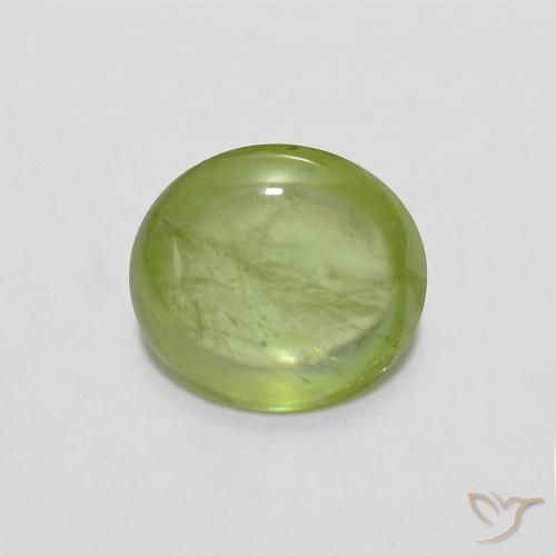1.18ct 天然 ミディアムグリーン スフェーン, 楕円形, 透明