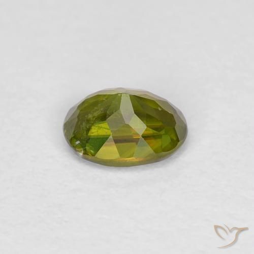 0.35カラットの天然Medium Dark-Greenスフェーン、楕円形、VS