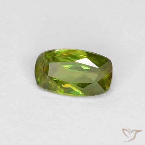 0.33ct 天然 フォレストグリーン スフェーン, クッション, VS