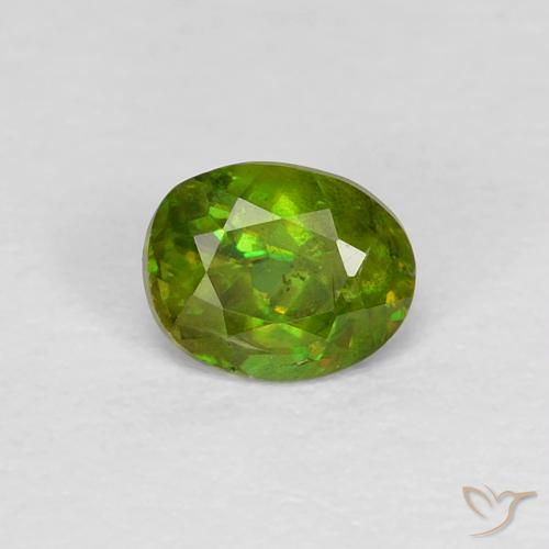 0.48ct 天然 ライブリーグリーン スフェーン, 楕円形, VS