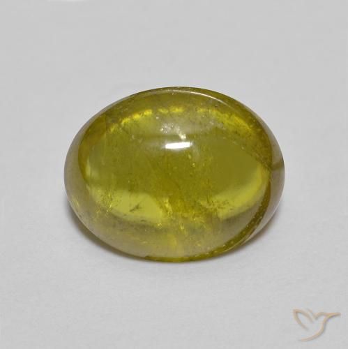 2.16ct 天然 ミディアムグリーン スフェーン, 楕円形, 透明