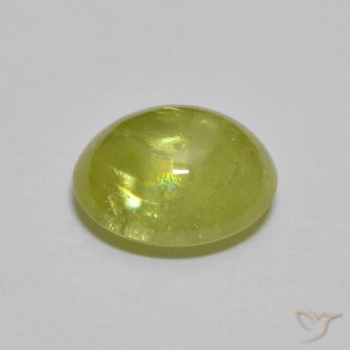 2.10カラットの天然Medium Light Greenスフェーン、楕円形、透明