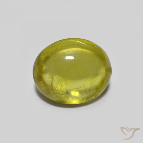 1.40ct 天然 黄みがかったグリーン スフェーン, 楕円形, 透明