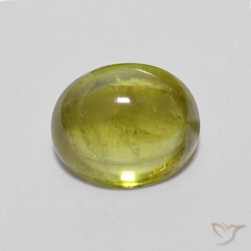 1.17ct 天然 ミディアムグリーン スフェーン, 楕円形, 透明