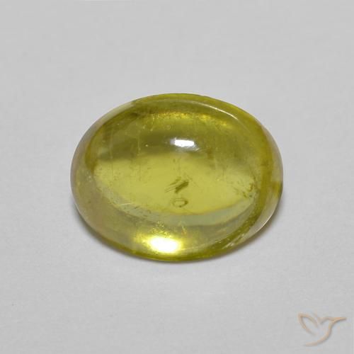 1.62ct 天然 黄みがかったグリーン スフェーン, 楕円形, 透明