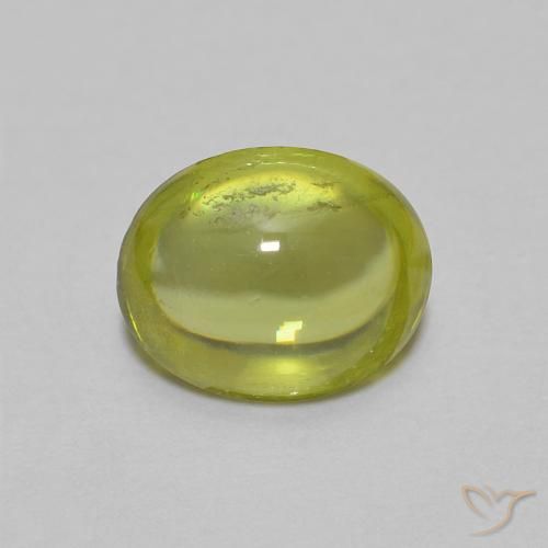 1.01ct 天然 ウォームアーシーグリーン スフェーン, 楕円形, 透明