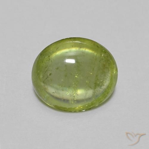 1.07ct 天然 オリーブグリーン スフェーン, 楕円形, 透明