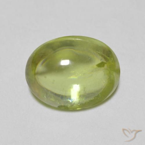 1.25ct 天然 オリーブグリーン スフェーン, 楕円形, 透明