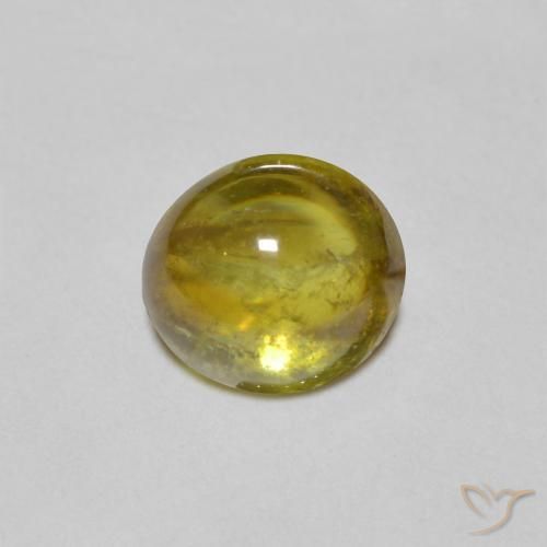 1.23ct 天然 ウォームグリーン スフェーン, 楕円形, 透明