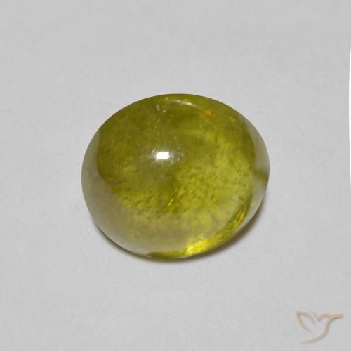 1.54ct 天然 ウォームグリーン スフェーン, 楕円形, 半透明