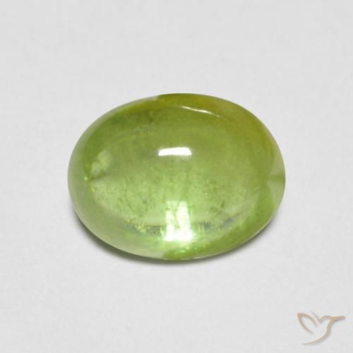 1.43ct 天然 鮮やかなグリーン スフェーン, 楕円形, 透明