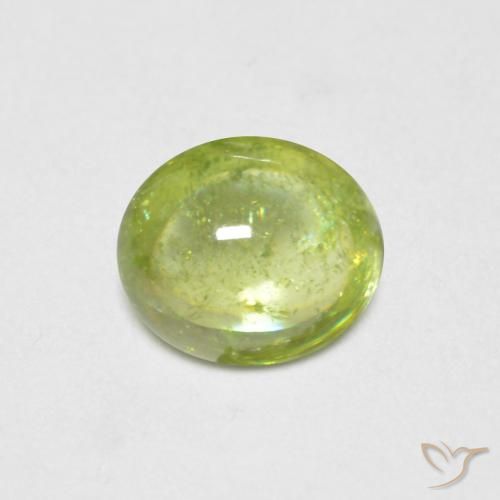 0.70ct 天然 鮮やかなグリーン スフェーン, 楕円形, 透明