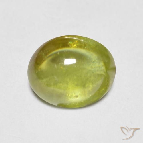 1.37ct 天然 ウォームアーシーグリーン スフェーン, 楕円形, 透明