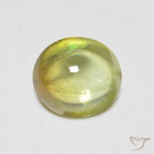0.88ct 天然 ウォームアーシーグリーン スフェーン, 楕円形, 透明