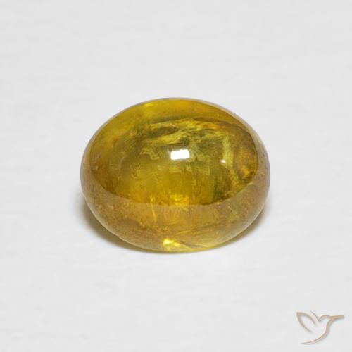 1.02ct 天然 茶色がかった黄色 スフェーン, 楕円形, 透明
