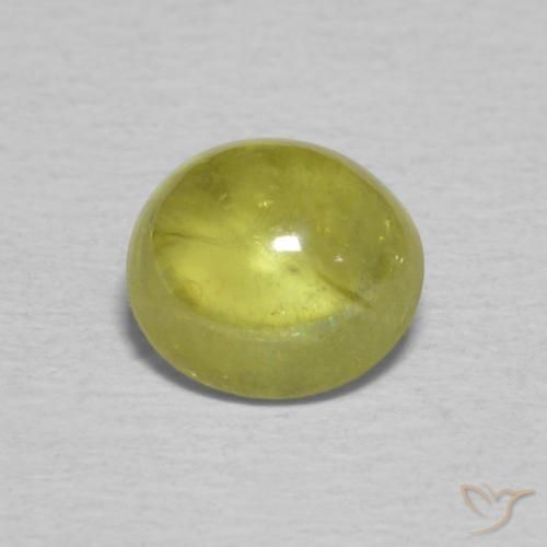 1.10ct 天然 グリーンイエロー スフェーン, 楕円形, 透明