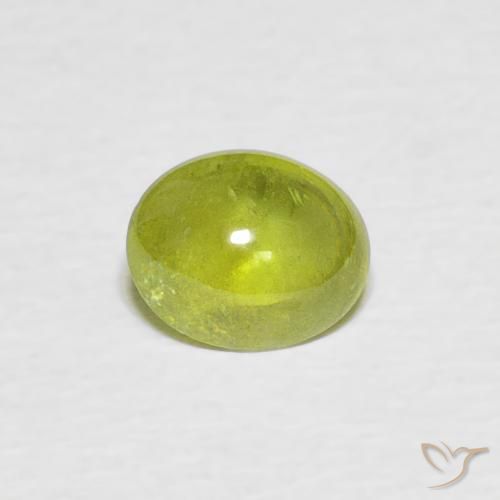 0.91ct 天然 黄みがかったグリーン スフェーン, 楕円形, 透明