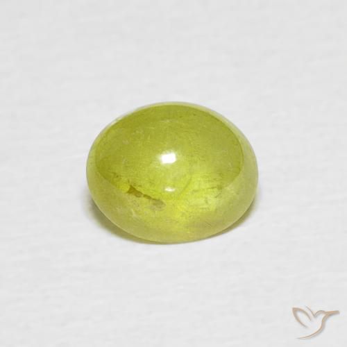1.01ct 天然 ウォームアーシーグリーン スフェーン, 楕円形, 透明