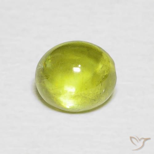 0.91ct 天然 ウォームアーシーグリーン スフェーン, 楕円形, 透明