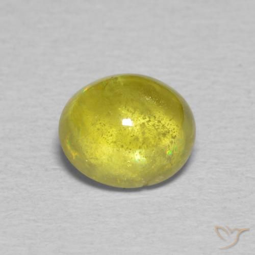 1.53ct 天然 黄みがかったグリーン スフェーン, 楕円形, 透明