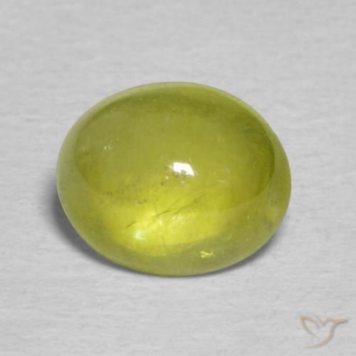 1.63ct 天然 黄みがかったグリーン スフェーン, 楕円形, 透明