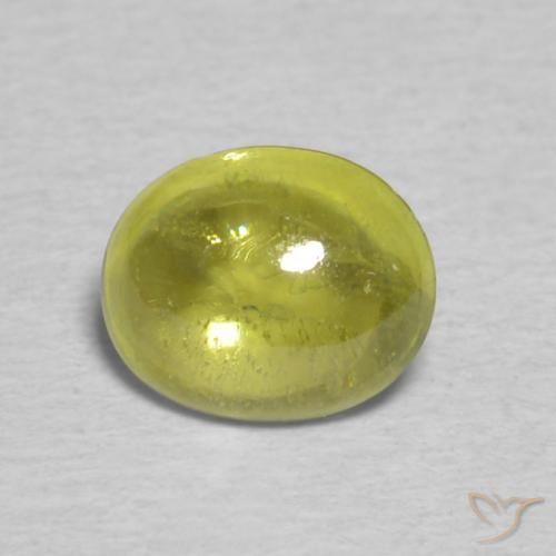 0.75ct 天然 ウォームアーシーグリーン スフェーン, 楕円形, 透明