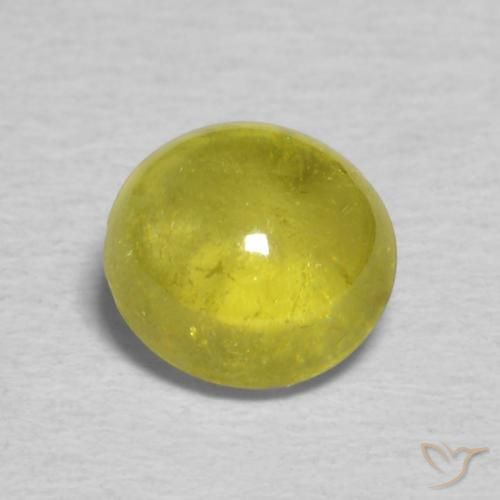 0.85ct 天然 ウォームアーシーグリーン スフェーン, 楕円形, 透明