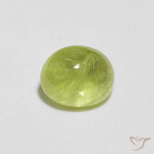 1.32ct 天然 黄みがかったグリーン スフェーン, 楕円形, 透明